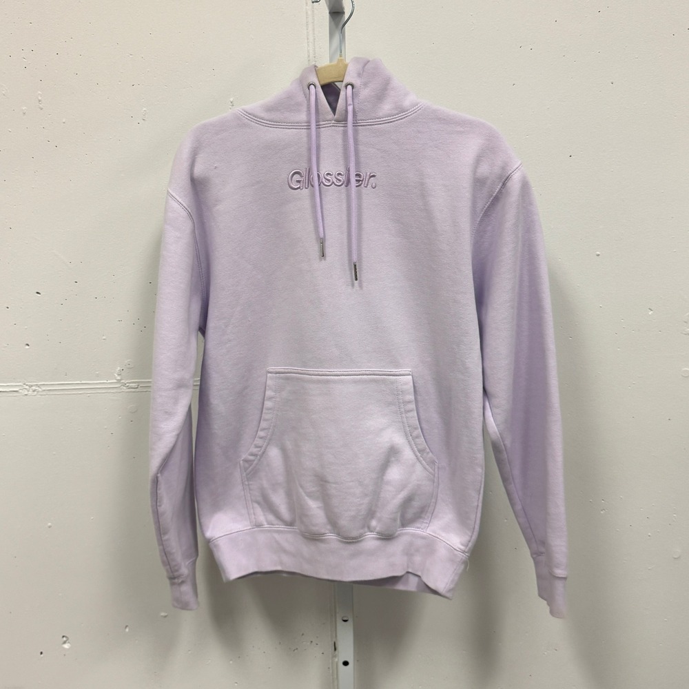 Glossier Limited Edition Embroidered Lavender Hoodie‎ XS Oversized Women's